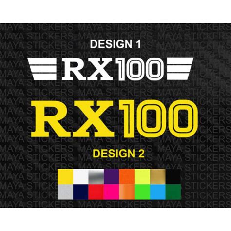 Yamaha RX 100 logo stickers in custom colors and sizes