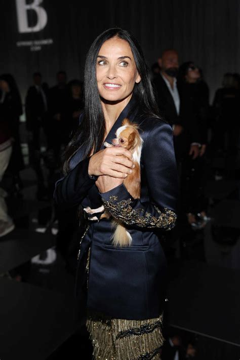 Demi Moore's Dog Pilaf Sat Front Row at the Versace Fashion Show