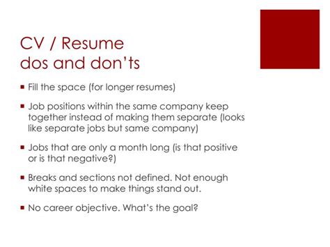 PPT - CV / Resume dos and don’ts PowerPoint Presentation, free download ...