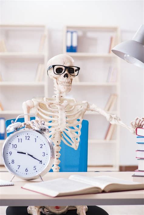 The Skeleton Businessman Working in the Office Stock Image - Image of ...