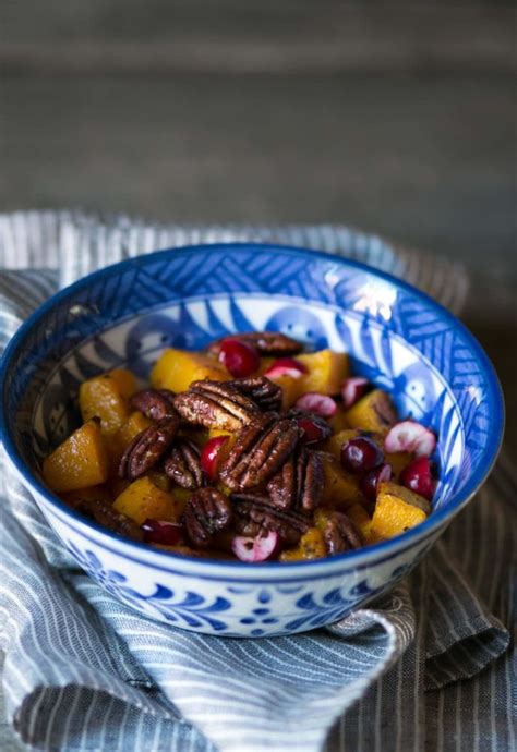 Roasted Butternut Squash with Maple Pecans & Cranberries
