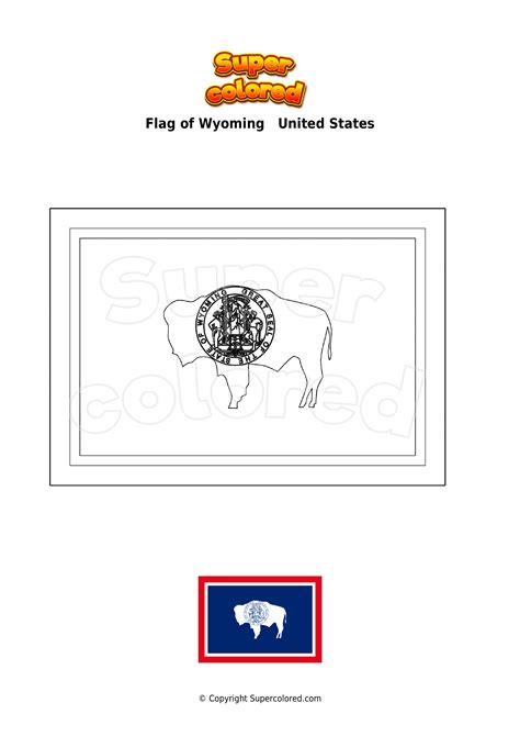 Coloring page Flag of Wyoming United States - Supercolored.com