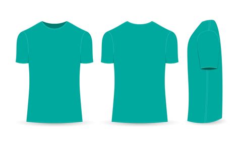 plain green t-shirt design, with front, back and side views 11846470 ...