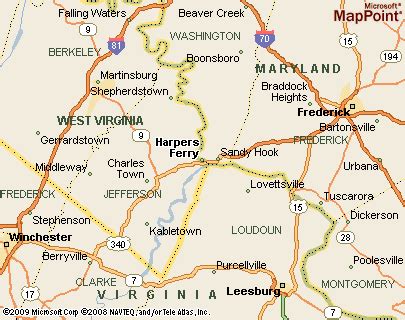 Harpers Ferry, West Virginia Area Map & More