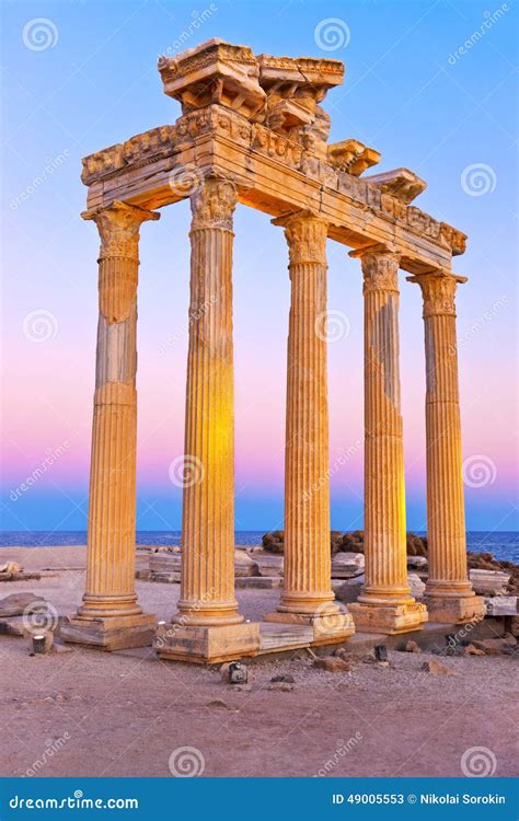 Old Ruins in Side, Turkey at Sunset Stock Image - Image of history, archeology: 49005553