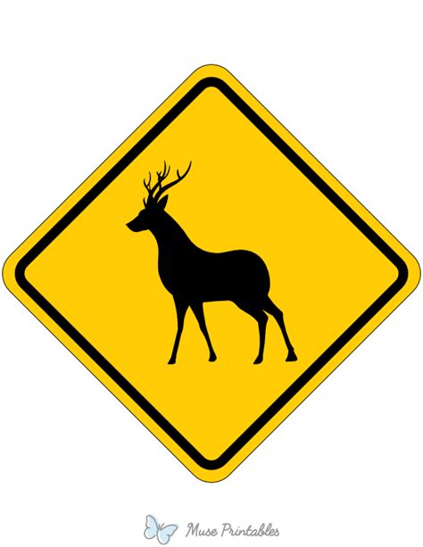 Printable Deer Crossing Sign