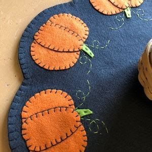 18 Inch Black Table Topper With Orange Pumpkins Around the Outside. - Etsy