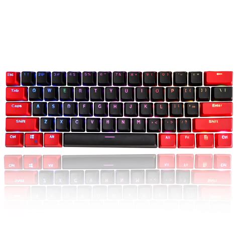 GTSP Red and Black Keycaps 60% Percent PBT Key Cap Set with 6.25U Space ...