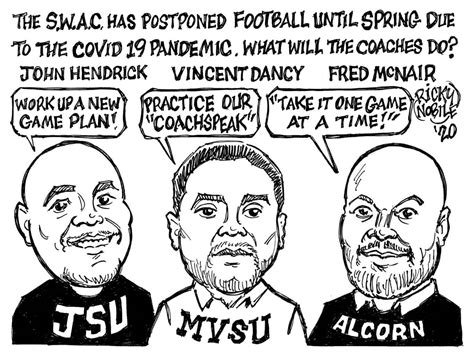 SWAC Postpones Football - Cartoon by Ricky Nobile - Mississippi Scoreboard