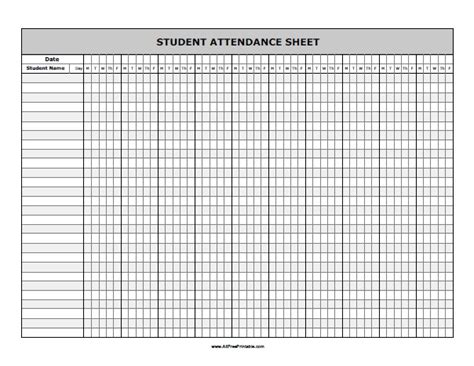 Student Attendance Sheet | Student attendance sheet, Attendance sheet, Student attendance