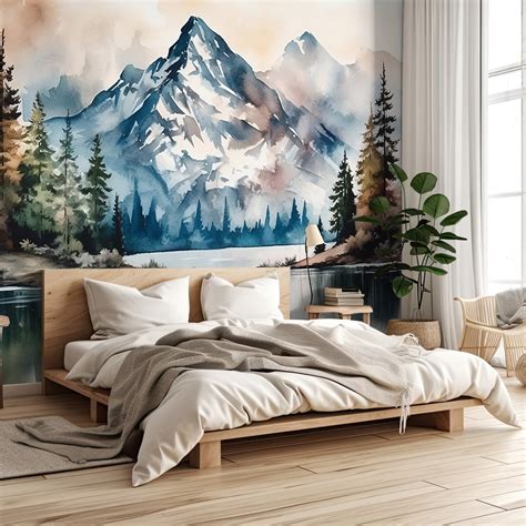 Mural Mountain Lake Reflections | Wallpaper Online