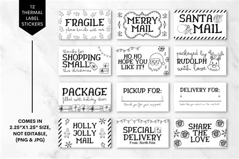 Christmas Thermal Label Stickers Bundle Graphic by Sundiva Design · Creative Fabrica