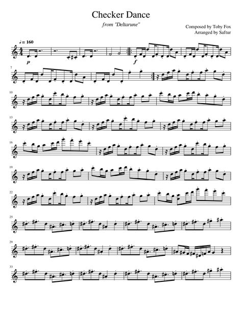 Checker Dance – Toby Fox Checker Dance Sheet music for Saxophone alto ...