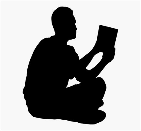 Book Silhouette Png - People Sitting Reading Silhouette, Transparent ...