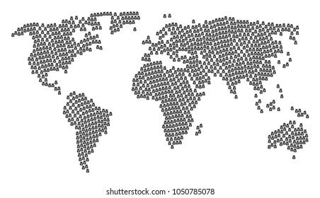 Vector World Map Filled Texture Concentric Stock Vector (Royalty Free) 1470072239