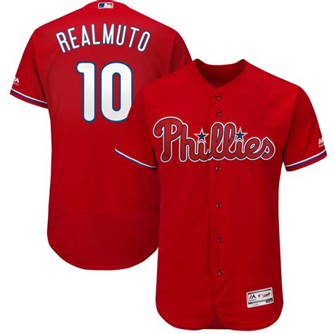 Men's Philadelphia Phillies JT Realmuto Majestic Scarlet Alternate Flex ...