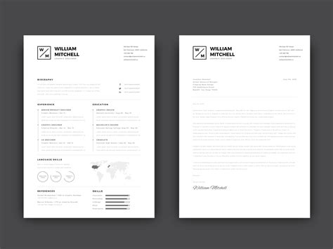 Free Simple CV/Resume Template with Cover Letter by Andy W on Dribbble