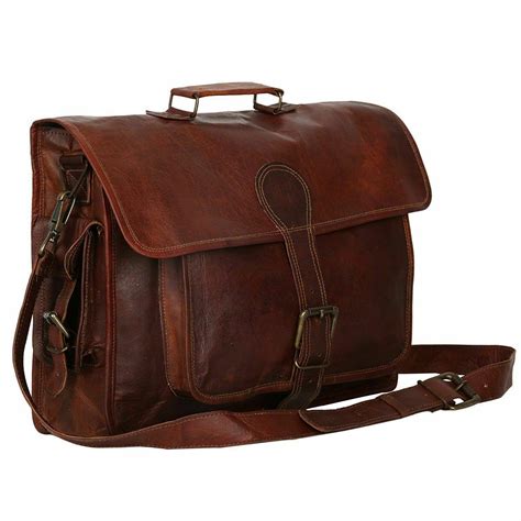 Best Laptop Computer Satchel Genuine Handmade Leather Messenger Bag For Men - Bags