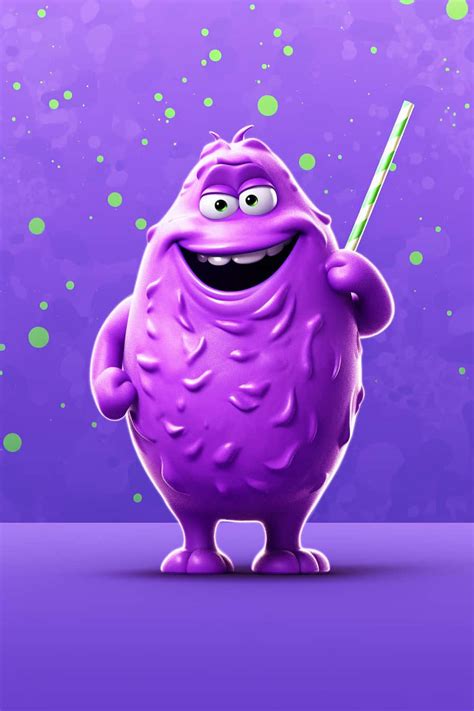 Download Purple_ Animated_ Character_ Grimace Wallpaper | Wallpapers.com