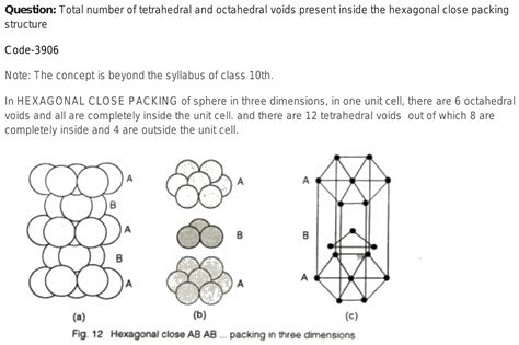 47. Total number of tetrahedral and octahedral voids present inside the hexagonal close packing ...