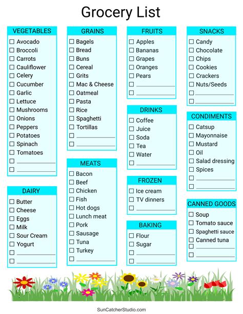 Free Printable Grocery List Templates (PDF): Shopping Lists – DIY ...