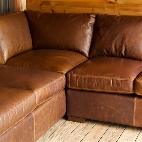 Taylor Deluxe Leather Sectional Sofa | Rustic Leather Sectional – Dartbrook Rustic Goods