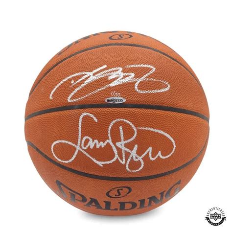 Lebron James Signed Basketball - & Larry Bird Spalding