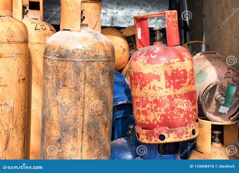 Cylinder Gas Bottles for Refill and Supply Stock Photo - Image of gasoline, lots: 143068418