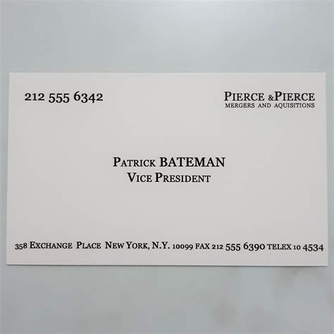 American Psycho Patrick Bateman Visitenkarte Christian Bale - Etsy.de