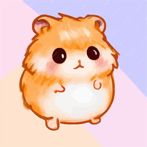 Premium Vector | Cute Hamster illustration Hamster kawaii chibi vector drawing style Hamster cartoon