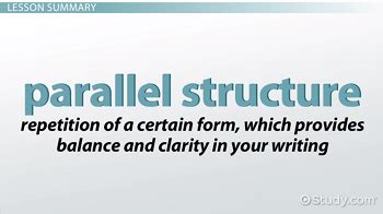 What is Parallel Structure? - Definition & Examples - Video & Lesson Transcript | Study.com