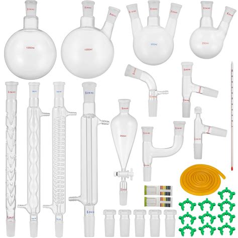 VEVOR 32pcs 24/40 Joints Lab Glassware Kit Organic Chemistry Lab Glassware Set Laboratory ...