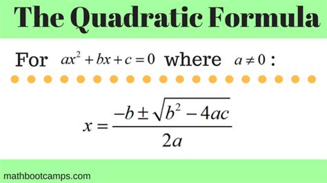 Quadratic formula and examples - MathBootCamps