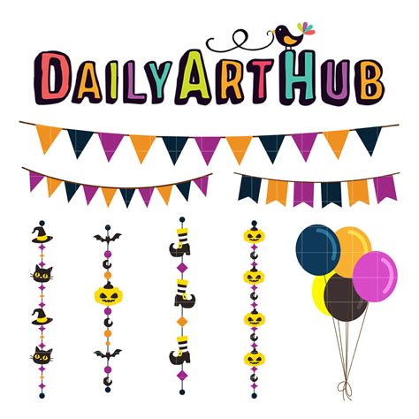 Halloween Party Garland Clip Art Set – Daily Art Hub // Graphics ...