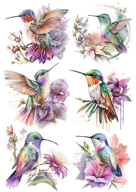 Decoupage Rice Paper, LC Collection, A4 Decoupage Paper, Hummingbird Images, Decoupage Designs ...