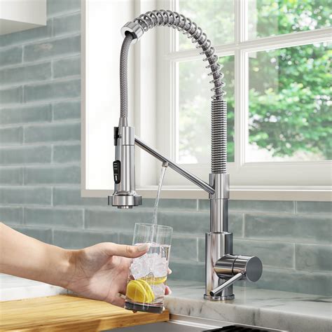 KRAUS Bolden 2-in-1 Commercial Style Pull-Down Single Handle Water Filter Kitchen Faucet for ...