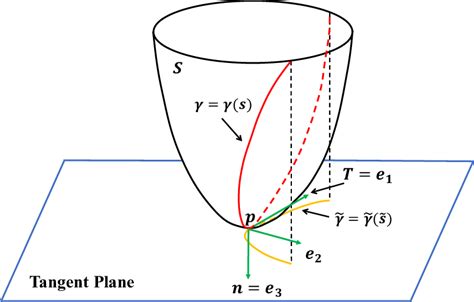 Illustration of the tangent plane and frame fields in point p. In this ...