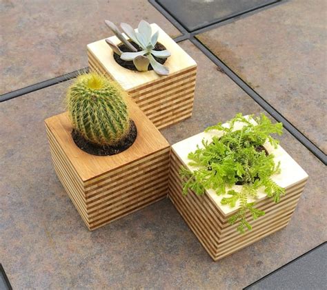 Reclaimed Wood Succulent Planters Modern Succulent by LBLWoodworks