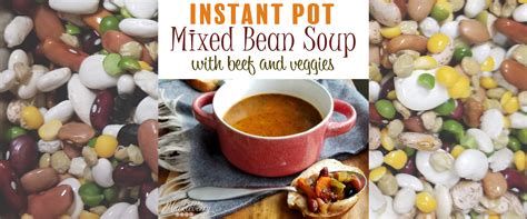 Hearty INSTANT POT Mixed Bean Soup: with Beef and Veggies - Huckleberry ...