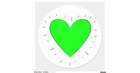 Green Heart - Stickers | Zazzle