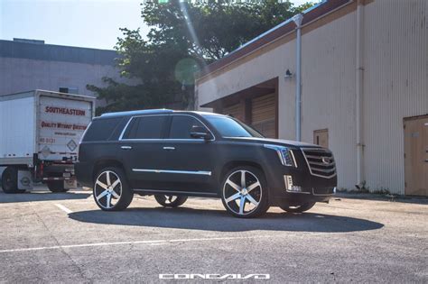 Matte Black Cadillac Escalade on 24″ CW-6 – Concavo Wheels