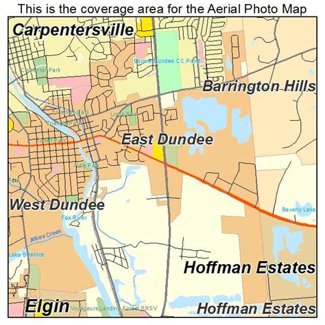 Aerial Photography Map of East Dundee, IL Illinois