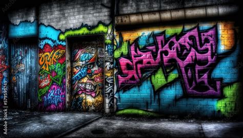 graffiti wall abstract background, Generative Ai not real photo, idea for artistic pop art ...