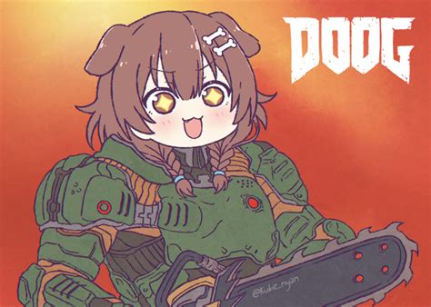 kukie-nyan, doomguy, inugami korone, doom (2016), doom (series ...