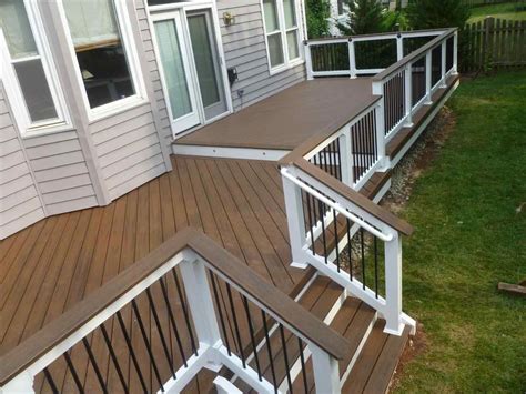 Similiar Deck Blue House Tan Keywords | Trex deck designs, Patio deck designs, Outdoor deck