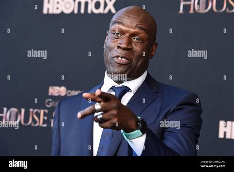 Steve Toussaint, who plays Lord Corlys Velaryon, poses at the premiere ...