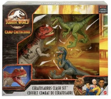 Jurassic World Camp Cretaceous Ceratosaurus Clash Set Action Figure 3-Pack Ceratosaurus 2x ...