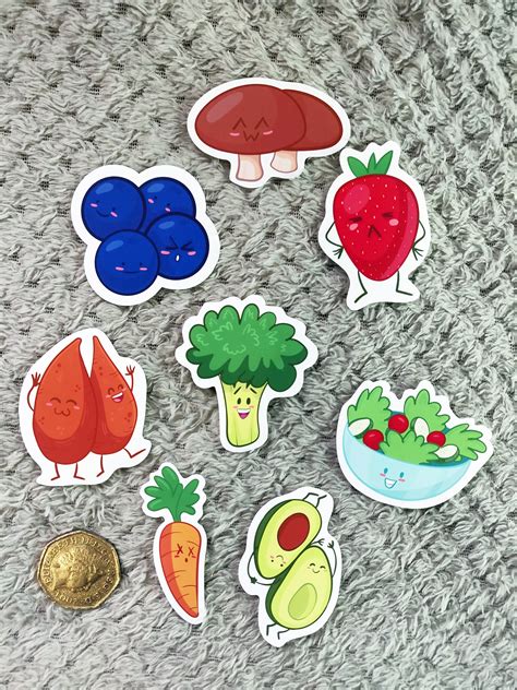 Fruit and Veg Vinyl Sticker Set Healthy Stickers Vinyl | Etsy