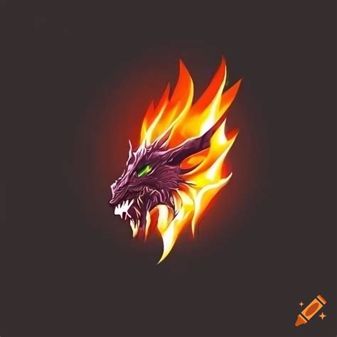 Simple black logo of a dragon breathing fire