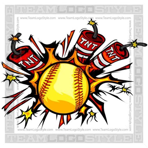 Dynamite Softball Logo - Vector Clipart Fastpitch